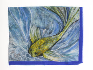 Fantail Fish Italian Silk Cotton 70 x 180 cm