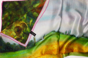 Girasoli Italian Silk Satin  70 x 180 cm