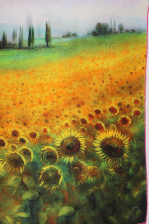 Girasoli Italian Silk Satin  70 x 180 cm