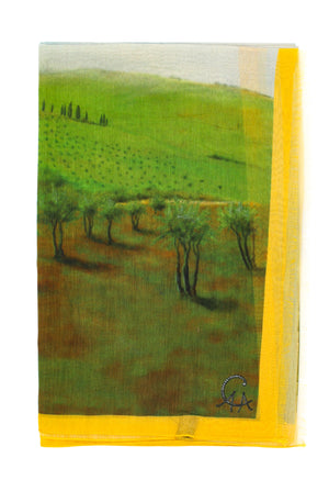 Tuscana Olive Grove Italian Silk Cotton  70 x 180 cm